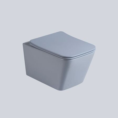 Унитаз подвесной Q-Line VT1-12MO безободковый, цвет океан мат., ультратонкое soft close сиденье, артикул VT1-12MO