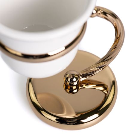 Stil Haus Giunone, настольный керамический стакан, цвет золото, артикул G718(16)