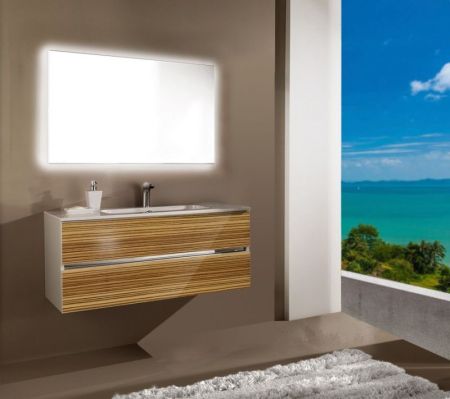 Тумба с раковиной SanVit Кубэ-2 90 kkube2090 с фактурой под дерево подвесная Зебрано, артикул kkube2090