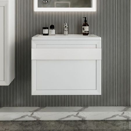 Тумба под раковину подвесная Бриклаер БЕРЛИН белый , 70 см, артикул 4627125416071