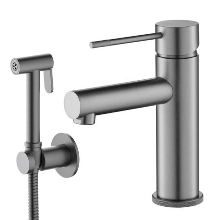 Смеситель для раковины с гигиеническим душем Timo Saona черное золото (2360/18G), артикул 2360/18G