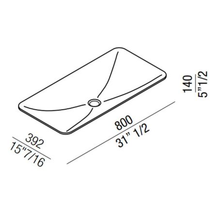 Agape Ottocento 002 Раковина встраиваемая 80x39.2x14 см, цвет: белый, артикул ACER0899LZ *0