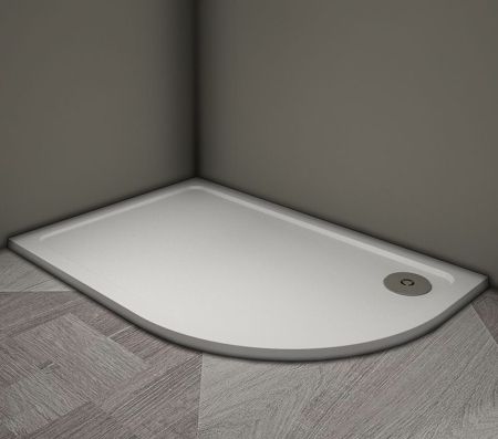 Душевой поддон Veconi Tezeo stone TZ-11L, 1000x800x30, искусственный камень, белый, артикул TZ11L-10080A-01-19C3