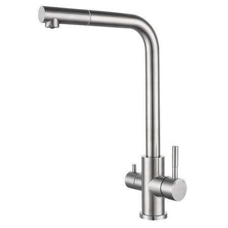 Смеситель для кухни с подключением фильтра GranFest Z-5421, нержавейка