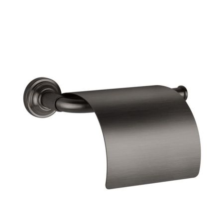 GESSI VENTI20 Держатель туалетной бумаги, с крышкой, цвет Black Metal Brushed PVD, артикул 65449#707