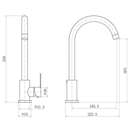 Смеситель для кухни FASHUN A54001N-38, тёмно-серый