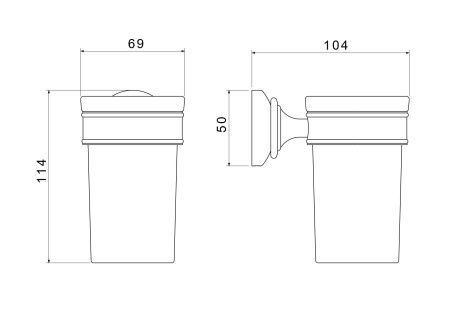 Стакан с держателем AQUATEK, полир. золото AQ4527PG КЛАССИК Стакан с держателем AQUATEK, полир. золото AQ4527PG КЛАССИК