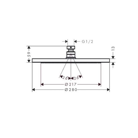 HG Rainfinity Верхний душ 280 мм, цвет полированное золото, артикул 26221990