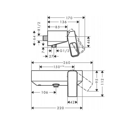 AX Urquiola Смеситель для душа , цвет сталь, артикул 11620800