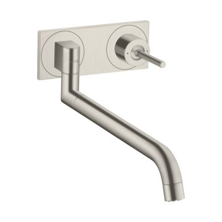 AX Uno² Встраиваемый смеситель для кухни, однорычажный, излив 330-500мм, цвет: под сталь, артикул 38815800