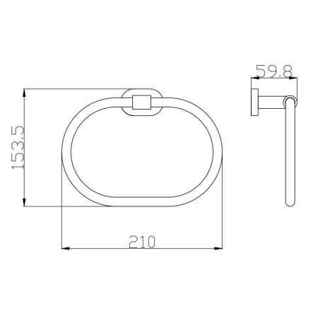 Кольцо для полотенец Rav Slezak YUKON YUA0104, хром, артикул YUA0104