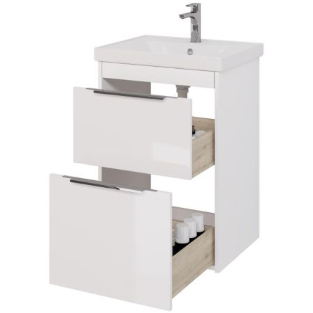 Тумба с раковиной подвесная/напольная Dreja Prime 60 см, белый, артикул 99-9300-com