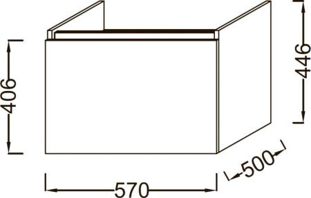 Тумба под раковину JACOB DELAFON PARALLEL 57 EB514-E10 (подвесная, дуб квебекский), шт