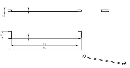 Вешалка для полотенец WONZON & WOGHAND, Хром (WW-V3101-CR), артикул WW-V3101-CR