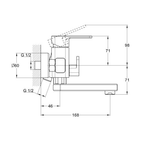 Смеситель для ванны G.Lauf GOR3-A058, хром