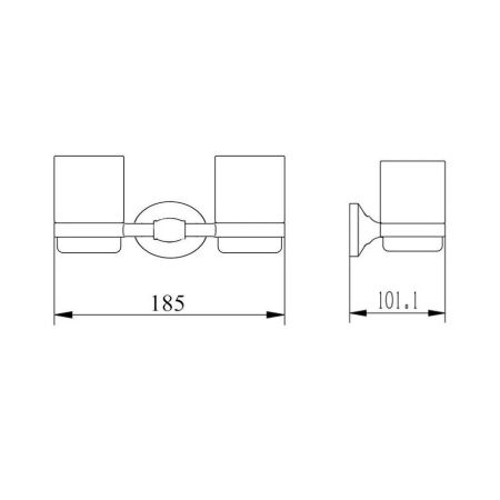 Стакан для ванной комнаты двойной BELZ B90508, вороненая сталь, артикул B90508