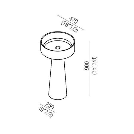 Agape Bjhon Напольная раковина d47 см, мрамор Marquinia, цвет: черный, артикул ACER1081FNM *0