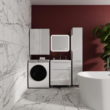 Тумба напольная "Марелла 60" (2 ящ.) Люкс антискрейтч белый глянец, PLUS, артикул СС-00002396