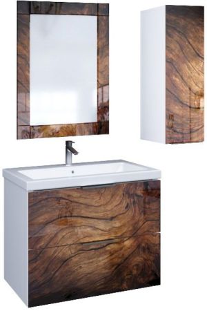 Шкаф пенал Marka One Liriya 25П L Black stone, артикул У73190