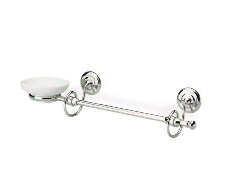 Stil Haus Idra, полотенцедержатель + керамическая мыльница, цвет хром - белая керамика, артикул I69(08-BI)