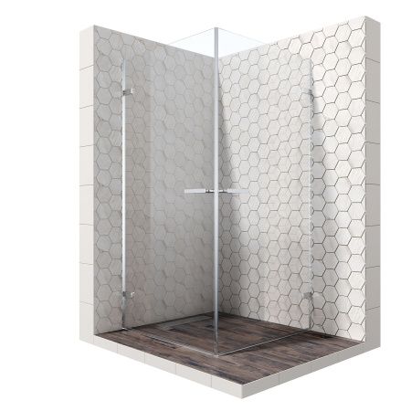 Душевой уголок Ambassador Abner 10011105-ST5, квадратный, линейный трап, 90х90