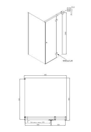 Душевой уголок Ambassador Diamond 12011103R-MA1, квадратный, точечный трап, 100х100