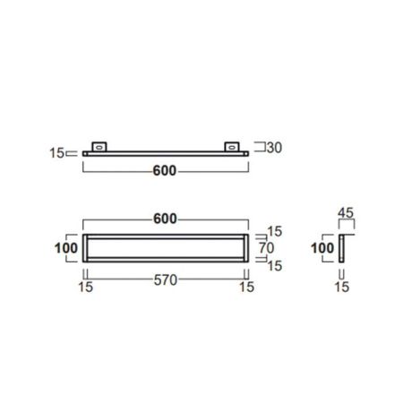 SIMAS AGILE Полотенцедержатель 610х100 мм., для раковины AG61, цвет черный матовый, артикул AGF61