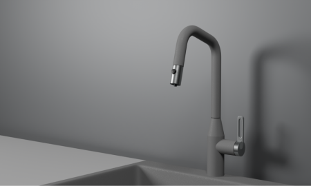 Смеситель для кухни GRANULA с выдвижным изливом и подключением к фильтру (8171, АЛЮМИНИУМ), артикул 8171, АЛЮМИНИУМ