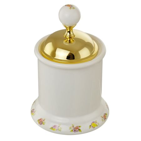 PROVANCE Баночка низкая H10 см. с крышкой, керамика с декором/золото, артикул 17686