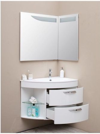 Зеркало De Aqua Трио Люкс 90 R белый