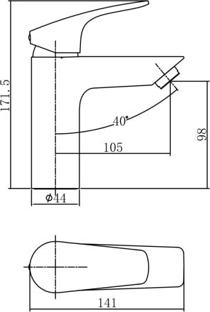 Смеситель для раковины Aquanet Static AF330-10C, артикул AF330-10C