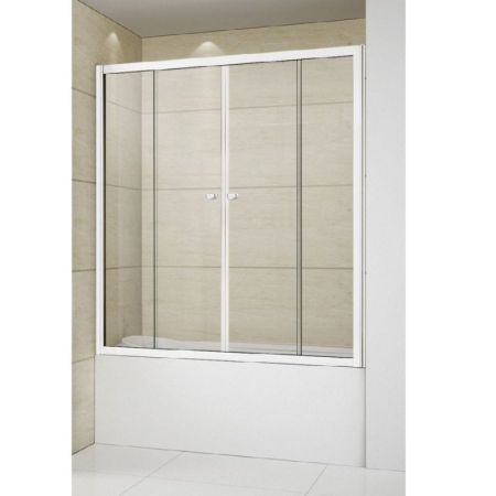 Шторка на ванну Cezares Relax VF-2 150х145 профиль Белый стекло прозрачное, артикул RELAX-VF-2-150/145-C-Bi