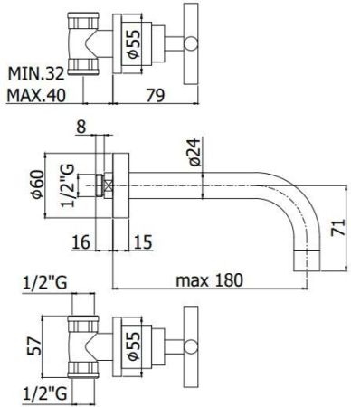 Смеситель для раковины Paffoni Quattro QTV003CR (с внутренней частью) хром, артикул QTV003CR