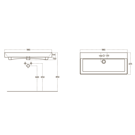 Умывальник мебельный 100 см STENCE (для Skansen), артикул OWLB19-17100