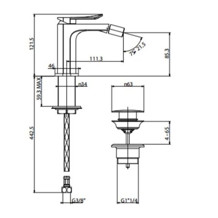 Gattoni Soffio Смеситель для биде, однорычажный, цвет: хром, артикул 8150/81C0cr
