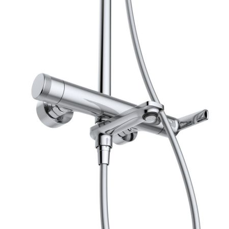 LUX-CVD-01 Душевая стойка со смесителем и изливом, хром, артикул LUX-CVD-01