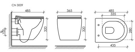 Подвесной унитаз Forma Rimless CN3009