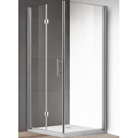 Душевой уголок Cezares Eco ASH-1 90х80 профиль Хром стекло прозрачное, артикул ECO-O-ASH-1-90/80-C-Cr