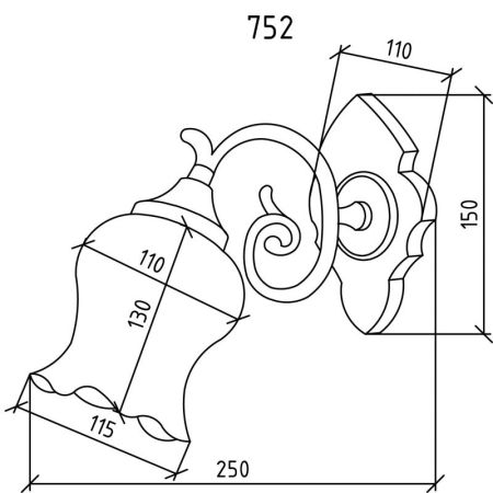 Бра BOHEME, бронза 752, артикул 752