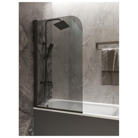 Шторка на ванну распашная Knotlor BS080TG0GM 140х80, оружейная сталь