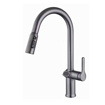 Смеситель для кухни с индикатором температуры Knotlor KN-100/GM, вороненая сталь