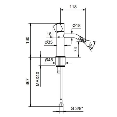 Fantini NOSTROMO SMALL Смесители для биде на 1 отверстие , без ждонного клапана,цвет: хром, артикул 50 02 G908WF