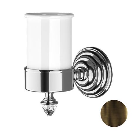 Devon  Diamond Стакан керамический белый   для зубных щеток, держатель цвет бронза, артикул WHD503BRBI