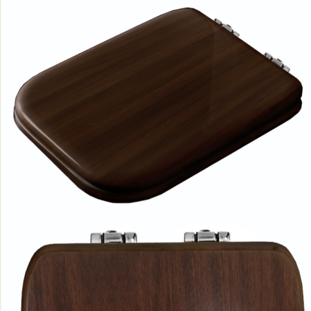 Kerasan Waldorf Сиденье для унитаза, цвет noce/хром, микролифт