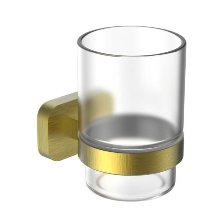 Стакан для зубных щеток с держателем WONZON & WOGHAND GRAFFITY, Брашированное золото (WW-9321-BG), артикул WW-9321-BG