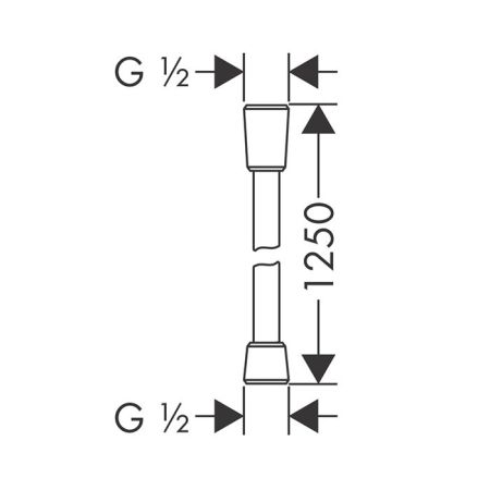 Шланг для душа, Hansgrohe, Isiflex, длина шланга, мм-1250, материал-пластик, стандарт подвода воды-1/2", цвет-черный матовый, артикул 28272670