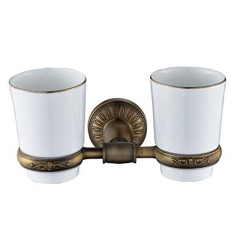 Стакан для ванной комнаты двойной Savol S-006668C, бронза
