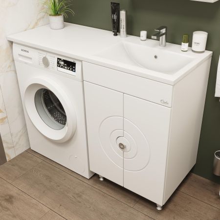 Тумба Onika Космос 60 напольная, под стиральную машину, белая (ум.Onika 120), артикул 106019