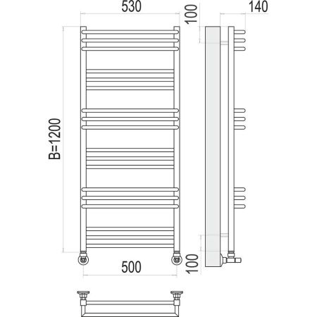 Полотенцесушитель водяной Terminus Кельн П18 50х120, артикул 4630080268371