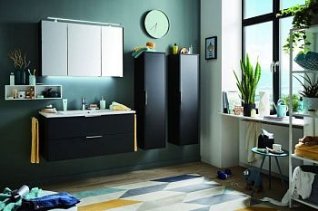 Комплект мебели Puris D.Light с раковиной из минерального литья, 1200 мм, цвет серый космос матовый